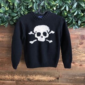 GAP KIDS Skeleton Wool Blend Black Sweater -M (8)